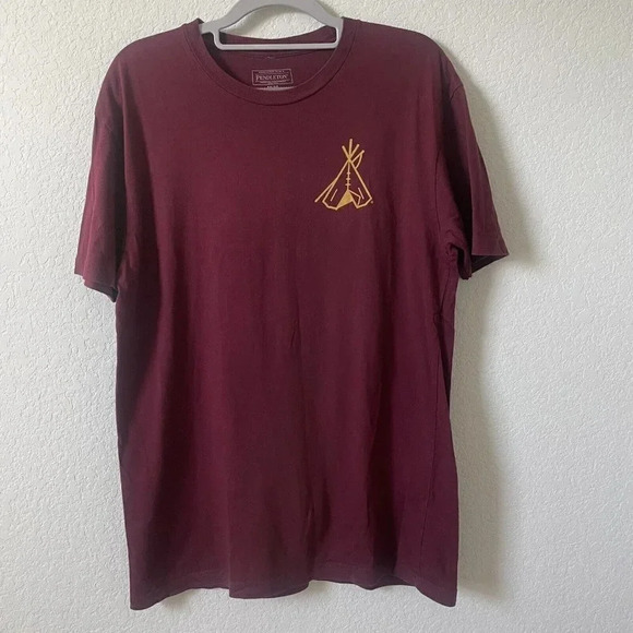 Pendleton Men's Short Sleeve Graphic T-Shirt Size Medium Burgundy - Picture 1 of 4